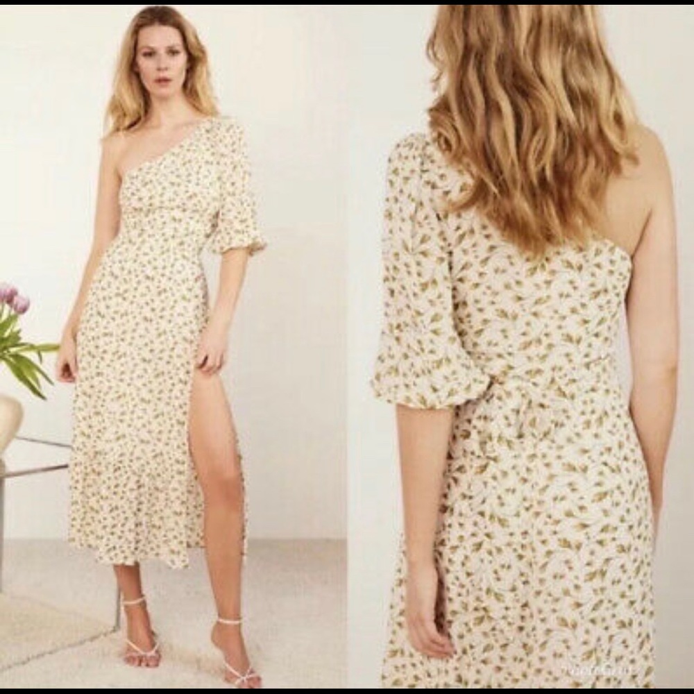 Reformation One Shoulder Midi Dress